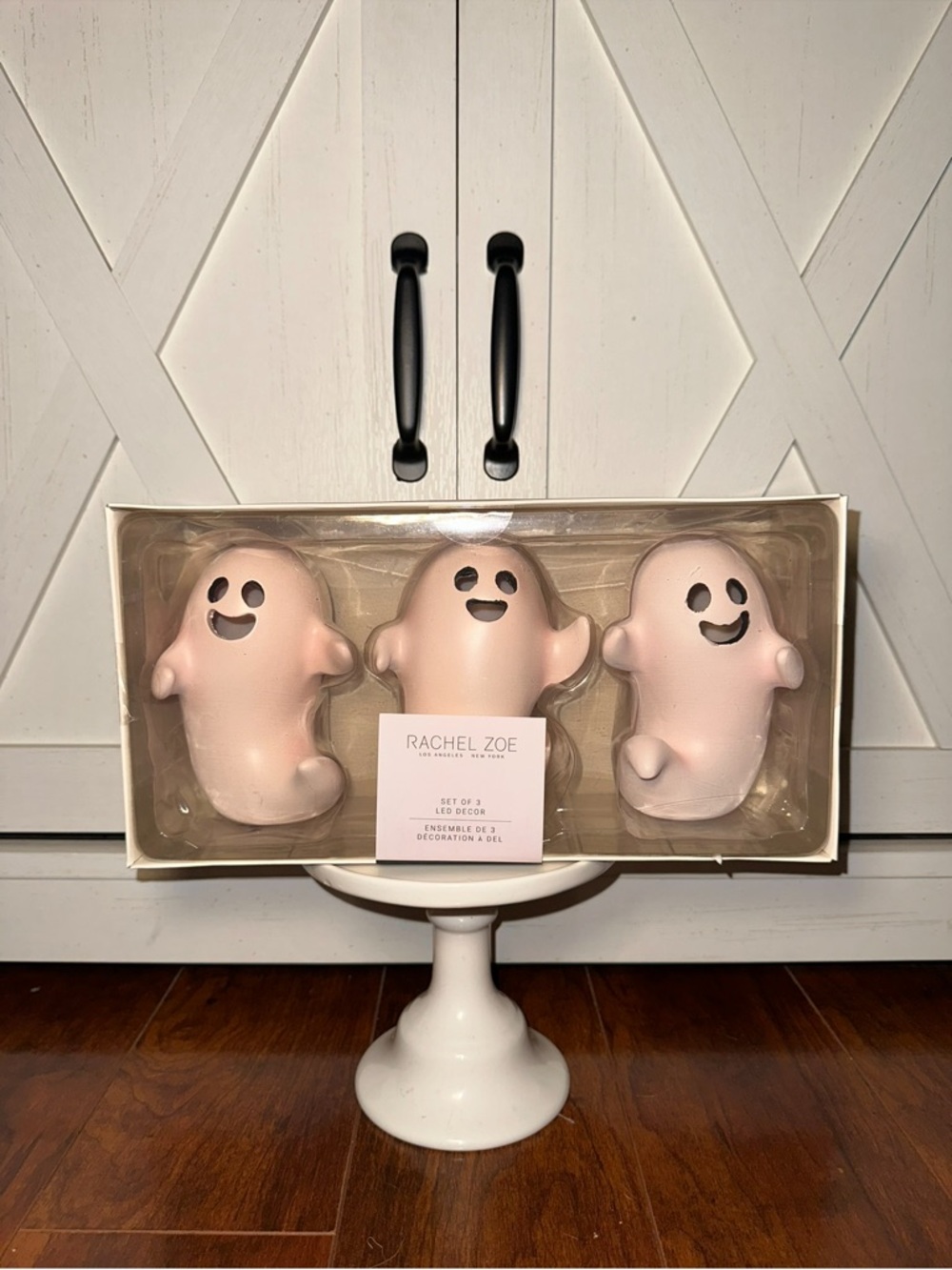Rachel Zoe Blush Pink Ghost Set of 3 LED Decor